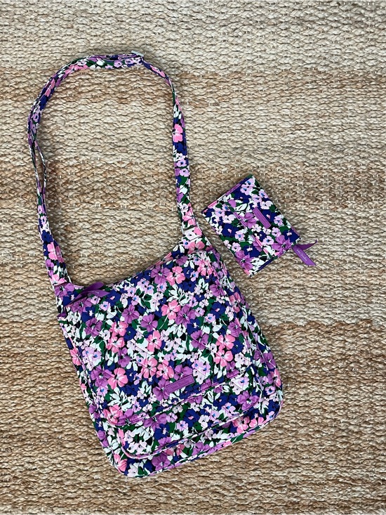 Vera Bradley Accessories - Vera Bradley Matching Crossbody & Wallet Set Purple Pink Floral Retired